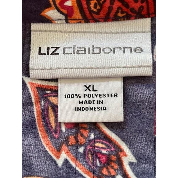 Liz Claiborne Navy Paisley Print Dress Size XL NWT - Picture 5 of 6